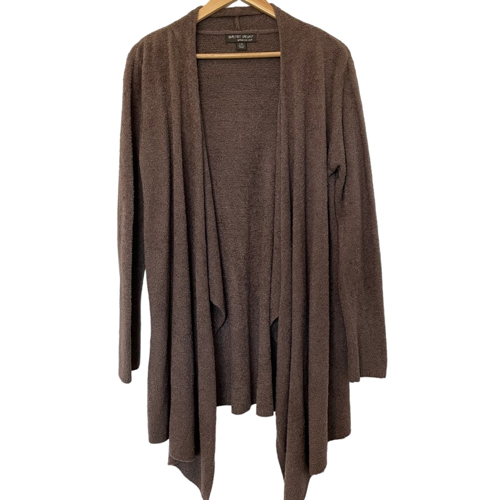 Barefoot Dreams Bamboo Chic Lite Waterfall Cardigan in Brown Size L/XL